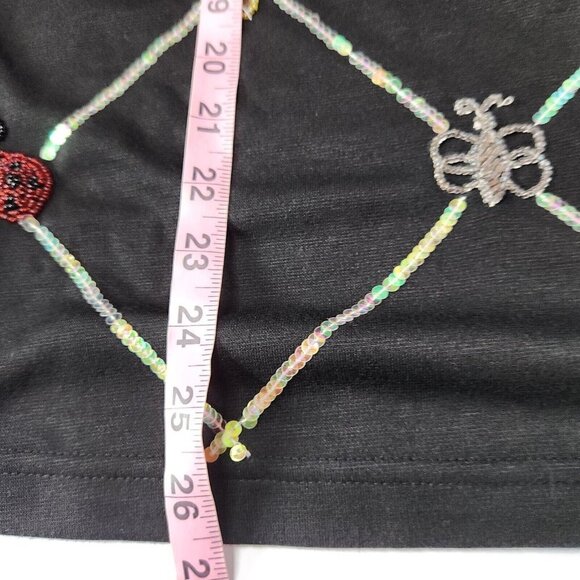 Quacker Factory Women's Size X-Small Sequin Ladybug Insects Top - Picture 4 of 7